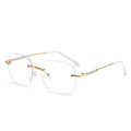 New Rimless Anti-Blue Plano Pure Seduction Starry Sky Photochromic Glasses Women Artsy Bare Face Big Frame Plano
