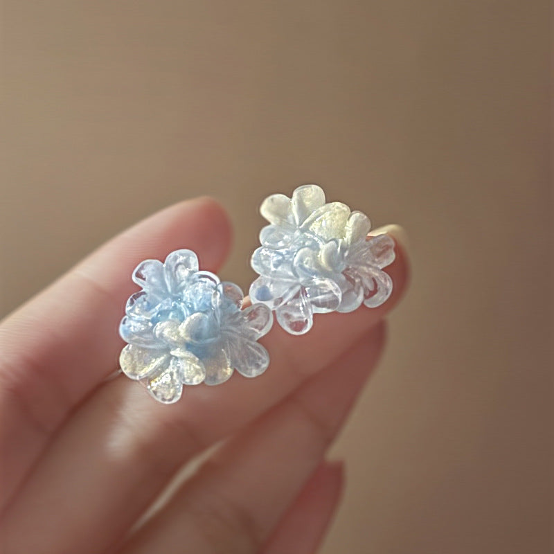 Blue Enamel C-Shaped Stud Earrings - view 9
