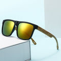 New Retro UV-Proof Bamboo Wood Men Sunglasses Trendy Versatile Sunglasses Overseas Fashionable Sunshade Sunglasses