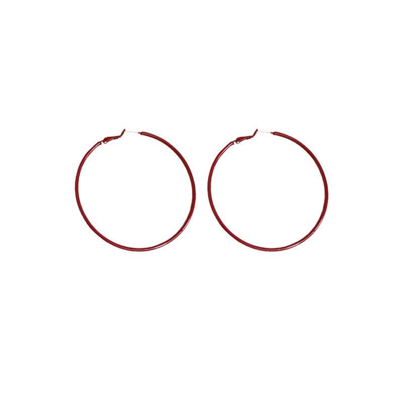 Minimalist Round Geometric Hoop Earrings - view 5