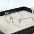 Big Frame Retro Plano Women Face-Slimming Glasses Full-Frame Asymmetric Lens Clear Frame Men Trendy Anti-Blue
