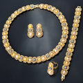 2025 New Luxury Square Cutout Set Pearl Rhinestone Necklace Earrings Bracelet Ring Set Classic Wholesale