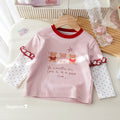 Girls' Faux Layered Polka Dot Spliced T-Shirt