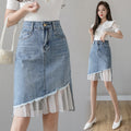 Spring-Summer Slimming Lace High Waist Patchwork Mid-Length Long Skirt
