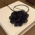 EU/US Import Accessory Fashionable Retro French Big Flower chocker Necklace Fringe Ties Tie Neck Choker Women