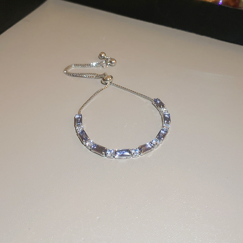 14K Gold-Plated Oval Rhinestone Adjustable Bracelet - view 11