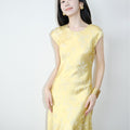 Silk Jacquard Sleeveless Chinese Fitted Dress, 2025