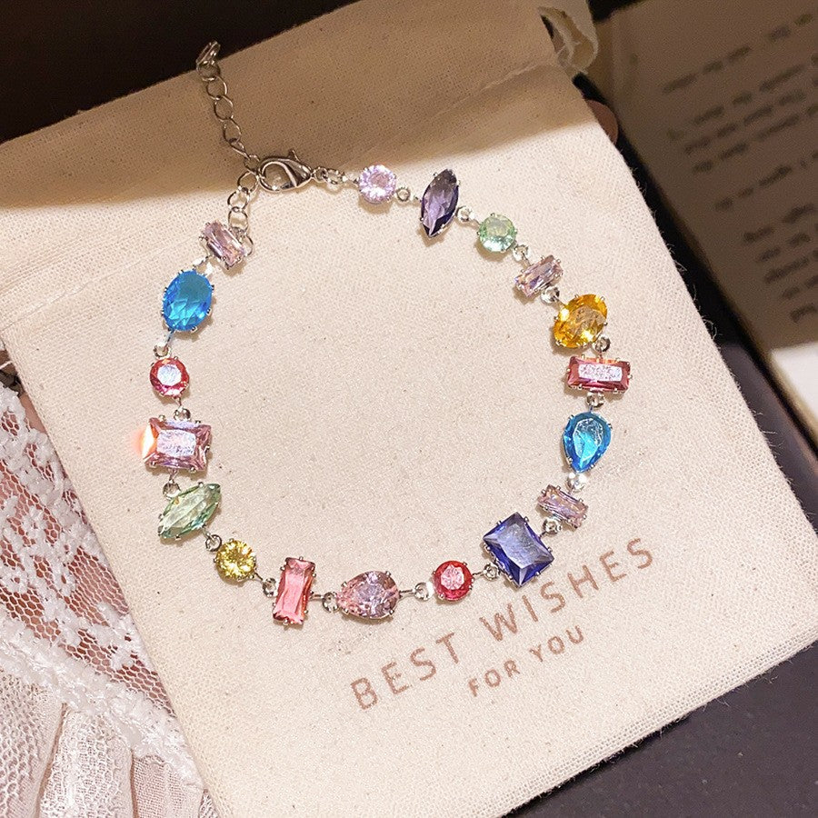 Zircon Iris Flower Cross Bracelet - view 4