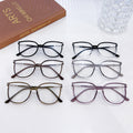 New Anti-Blue-Light Reading Ultra-Light Bare Face Crystal Big Frame Glasses Women Artsy Frame Hyperopia Glasses Versatile Plano