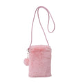 Fall/Winter New Plush Phone Bag Korean Solid Fuzzy Hanging Cord Bag Versatile Crossbody Coin Purse