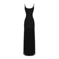 Black Mesh Spliced Bodycon Dress - Elegant Beach Vacation Maxi Dress Women