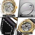 PINTIME Vintage Mechanical Watch Men Retro Openwork Mens Watch Niche Premium Formal Mens Watch