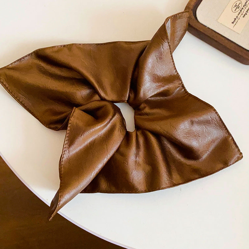 Korean Minimalist Leather Scrunchie - view 7