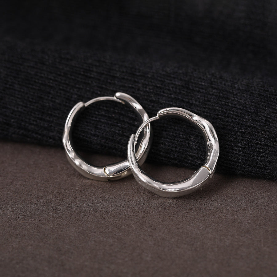 18K Gold-Plated Irregular Round Hoop Earrings - view 4