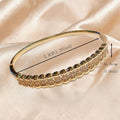 Cross-Border Hit Row Crystal Cubic Zirconia Bangle Light Luxury Premium Fashionable Niche Design Hand Jewelry ins Breeze Bronze Ba Bracelet