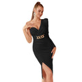 Women's One-Shoulder Waist-Cinching Classic Dress
