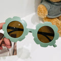 New Sunflower Kids Sunglasses Cute Baby Comfortable Iridescent Sunglasses Round Flower Petal Sun-Proof Glasses
