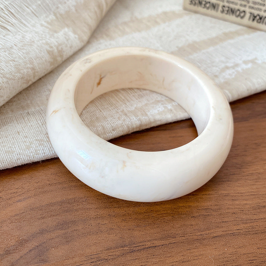 Minimalist Round Acrylic Bangle Bracelet - view 6