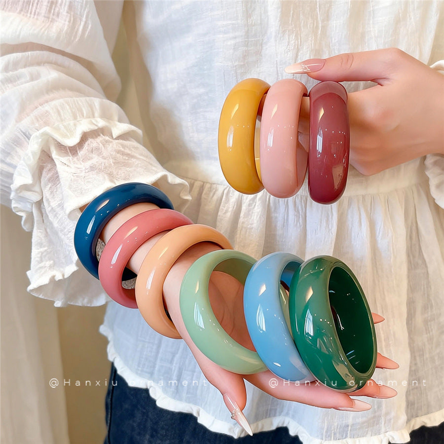 Colorful Resin Bangle Bracelet - view 2