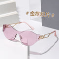 Western Sunglasses One-Piece Rimless Street Snap Cool Avant-Garde Futuristic Sunglasses Live Bestseller Sunglasses
