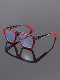 Overseas Big Frame Plano Glasses Anti-Blue Fashionable New Western Trendy Street Snap Influencer Style Frame Glasses Women