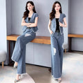 Summer Fashion Elegant Wide Leg Pants 2-Piece Set