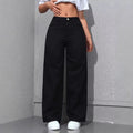 Casual Plus Size High Waist Loose Straight Leg Pants