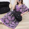 Women's Chinese French Short Sleeve V-Neck Printed Dress + Skirt 2026 - 1-1#