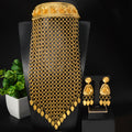 Western Middle East Luxury Women Long Fringe Necklace Earrings Set 18K Gold Set Wedding Banquet Bead Gem