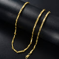 Western Hip-Hop Handmade Vehicle Flower Cutting Curved Sky Heart Round Tube Bead Necklace Bold Long Cylinder Slub Necklace Bracelet Set