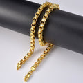 Overseas Western Fashionable Hip-Hop Punk Breeze Round Ring Chain Press Flower Long Wall Pattern Band Mutual Clasp Necklace Bracelet Set 2-Piece Set