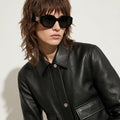 Women's 2026 Fall Office Elegant Lapel Collar Cropped Jacket | Trendy Jacket - Classic Black