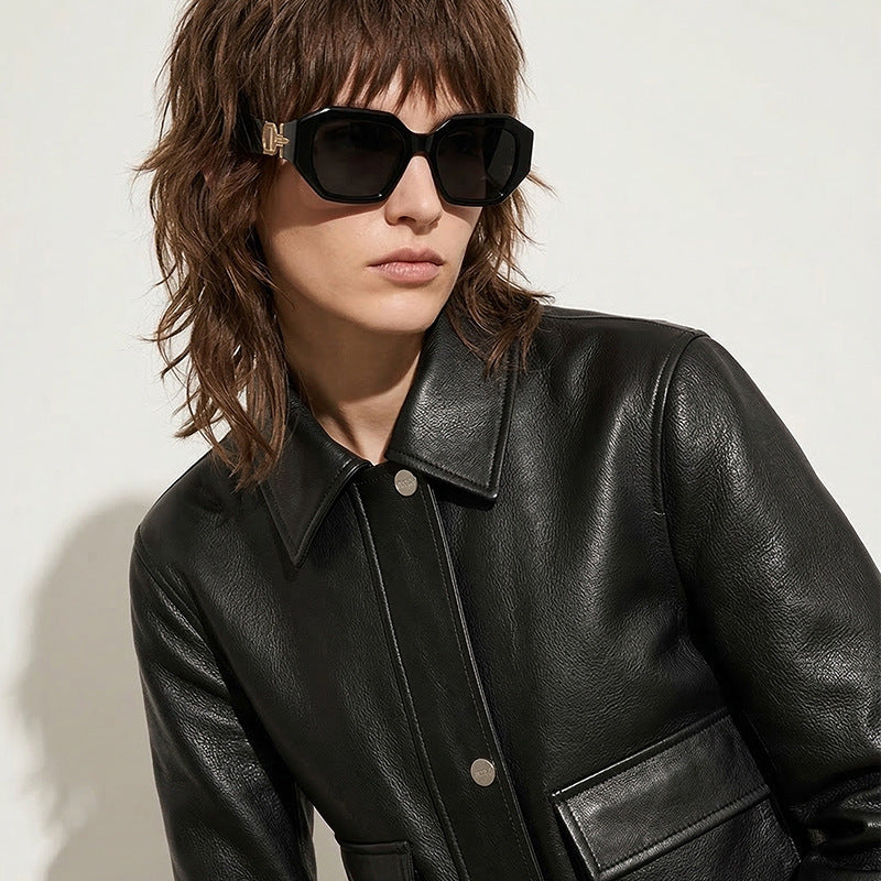 Women's 2026 Fall Office Elegant Lapel Collar Cropped Jacket | Trendy Jacket - Classic Black