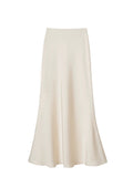 Fall French Elegant Satin High Waist Drapey Skirt