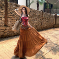 Women's Bohemian Ethnic Printed Skirt + Top 2-Piece Set 2026 | Summer Mini Skirt - Yellow Set