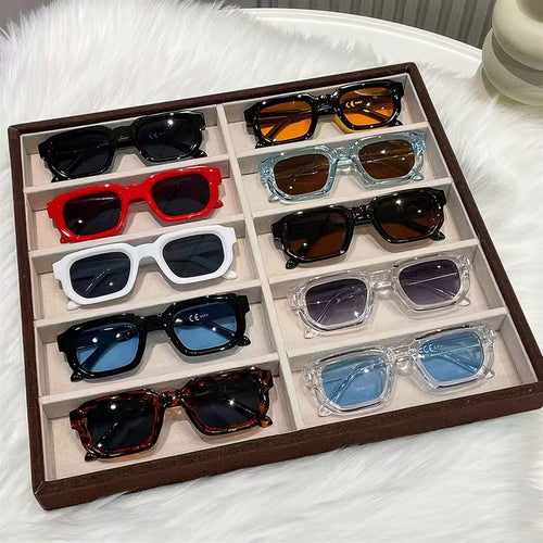 Overseas Western Square Premium Sunglasses Retro Sunglasses Small-Frame New Simple Fashionable Unisex Glasses