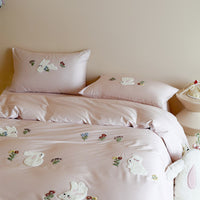 Velvet Bunny Pink / 1.2m Bed - 3-Piece Flat Sheet - 150x200cm