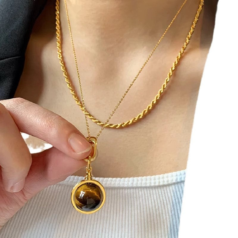 French Vintage Zircon Heart Necklace - view 5