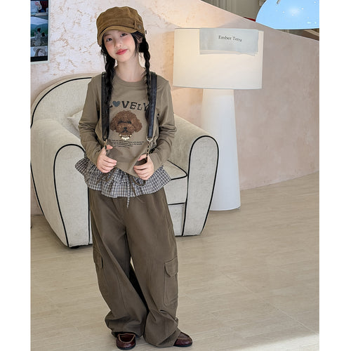 Girls' Long Sleeve Tee & Cargo Pants Set