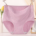pure cotton mid-high waist plus size women's underwear lace cotton crotch plus fat enlarged briefs m