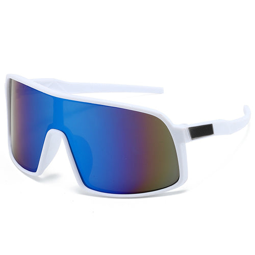 Polarized Sport Women Western Fashionable Windproof Outdoor Riding Sunglasses One-Piece Iridescent Men Trendy Fishing Glasses