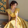 French Vacation Plus Size Mini Flutter Sleeve Printed Rose Dress