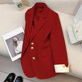 Women's Fall Office Korean Blazer 2026 - Bright Red