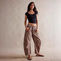 Fall Loose Wide Leg Straight Leg Leopard Pants