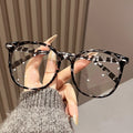 Big Frame Anti-Blue Plano Women Can Fit Prescription Personality Retro Glasses Square Frame Bare Face Wear Jewelry Glasses Frame