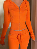 Trendy Casual Drawstring High Waist Loose Fitted Pants + Top Set