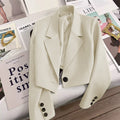 Fall Elegant Petite Cropped Blazer