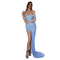 Women's Off-Shoulder Sequin Slim Fit Sexy Evening Gown Party