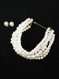 French Swarovski Multi-Layer Size Pearl Clavicle Chain Women Overseas Light Luxury Simple Korea Retro Layered Choker Necklace