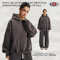ARTIE Men's Fall/Winter Distressed Ripped Boxy Fleece-Lined Hoodie